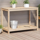 Houten plantenstandaard van massief grenenhout voor binnen en buiten - Natuurlijk grenenhout / 108 x 50 x 75 cm / 1
