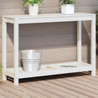 Houten plantenstandaard van massief grenenhout voor binnen en buiten - Wit / 108 x 35 x 75 cm / 1 - Plantenstandaarden