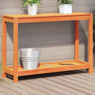 Houten plantenstandaard van massief grenenhout voor binnen en buiten - Wasbruin / 108 x 35 x 75 cm / 1