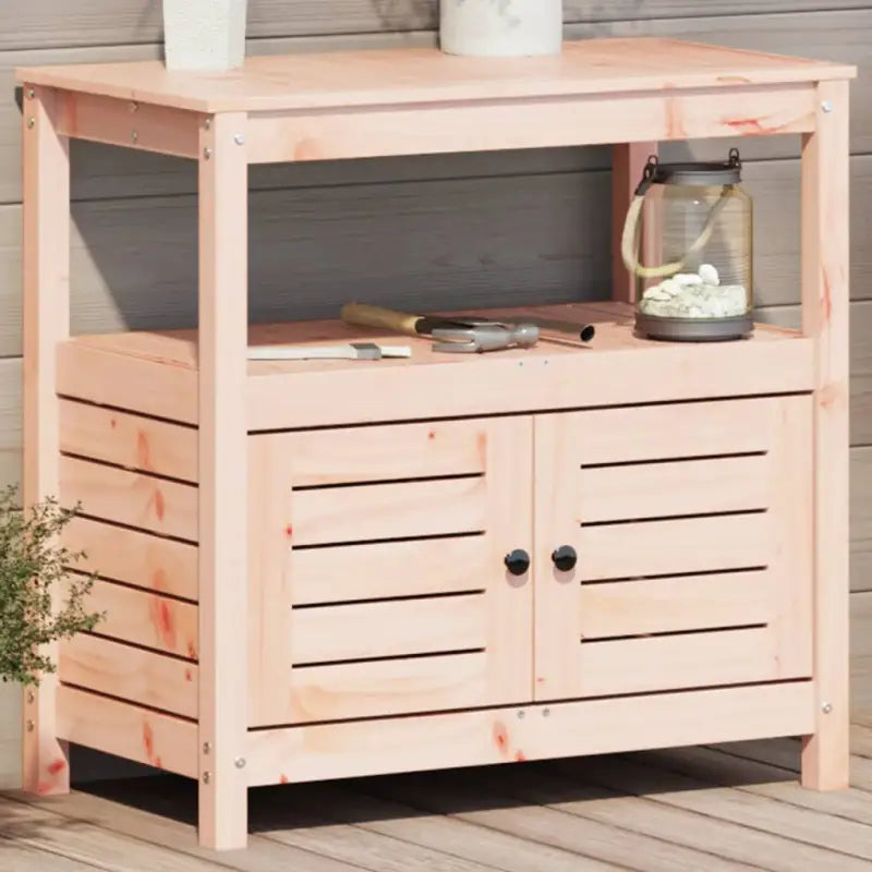 Houten Plantenstandaard van massief grenenhout voor binnen en buiten - Natuurlijk douglashout / 1 - Plantenstandaarden