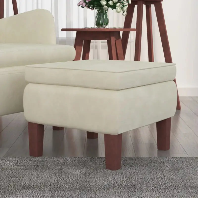 Houten poten kruk met zacht zitcomfort voor in elk huis - Crème / 1 - Klapstoelen & krukken