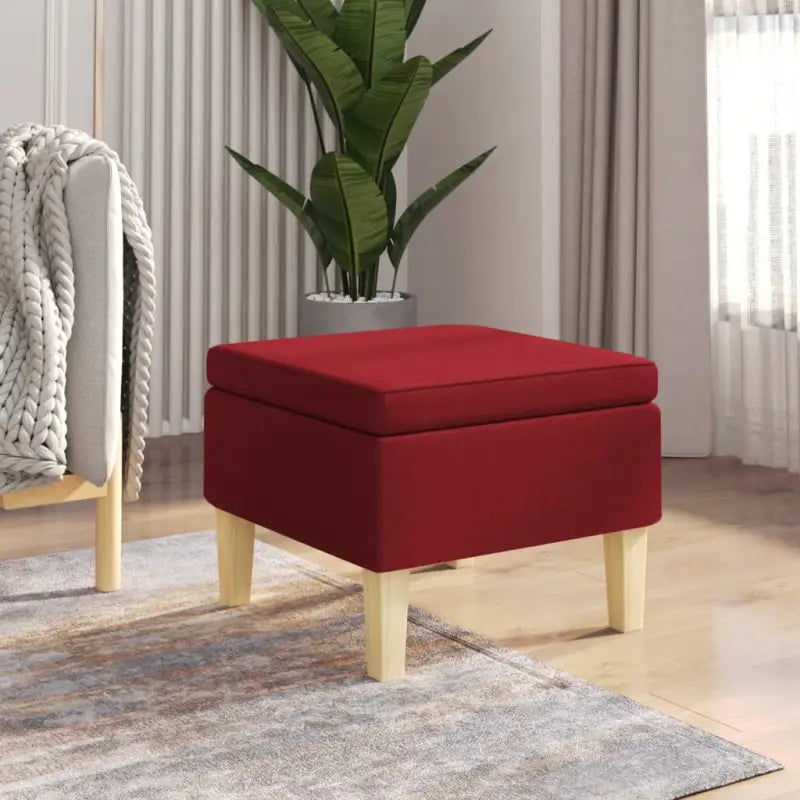Houten poten kruk met zacht zitcomfort voor in elke woonkamer - Wijnrood / 1 - Klapstoelen & krukken
