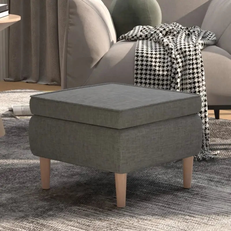 Houten poten kruk voor woonkamer met zachte vulling en stijl - Lichtgrijs / 1 - Klapstoelen & krukken