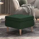 Houten poten kruk voor woonkamer met zachte vulling en stijl - Donkergroen / 1 - Klapstoelen & krukken