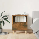 Houten Poten Nachtkastje met Elegant en Duurzaam Design - Gerookt eiken / 1 - Nachtkastjes