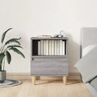 Houten Poten Nachtkastje met Elegant en Duurzaam Design - Grijs sonoma / 1 - Nachtkastjes