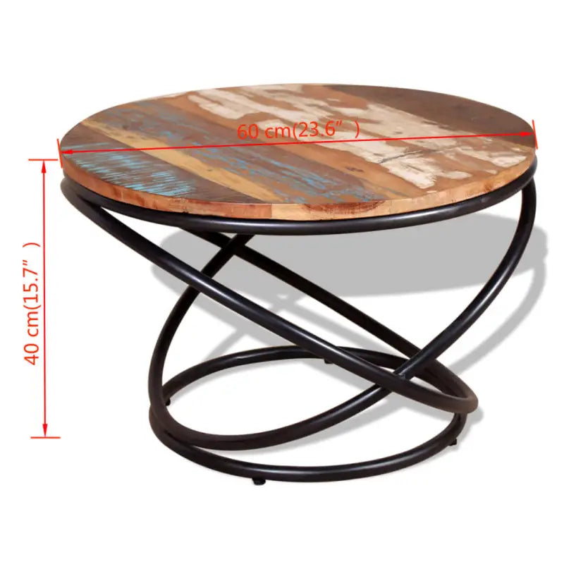 Houten salontafel in antieke stijl met massief gerecycled hout - Salontafels