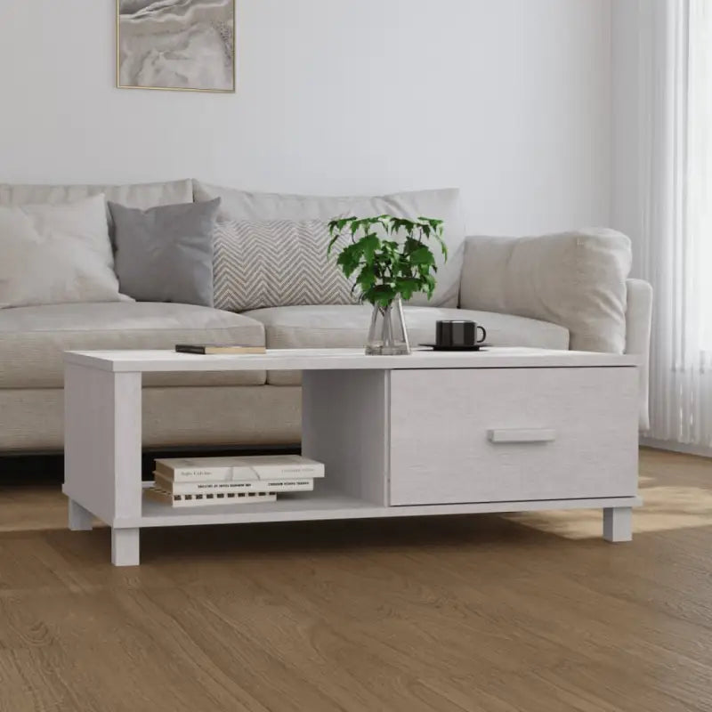 Houten salontafel van massief grenenhout voor een stijlvolle woonkamer - Wit / 1 - Salontafels
