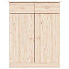 Houten schoenenkast van massief grenenhout met houten knoppen - Naturel / 1 - Schoenenrekken