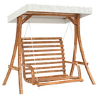 Houten schommelbank met luifel van massief vurenhout met teak afwerking - Schommelbanken