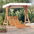 Houten schommelbank met luifel van massief vurenhout met teak afwerking - Schommelbanken