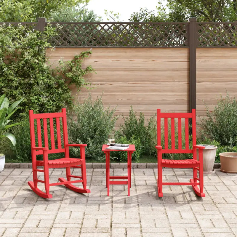 Houten Schommelstoel voor Buiten met Stevige Populierenhouten Frame - Rood / 2 - Schommelstoelen