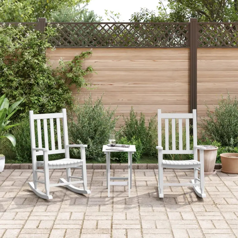 Houten Schommelstoel voor Buiten met Stevige Populierenhouten Frame - Wit / 2 - Schommelstoelen