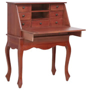 Houten secretaire in vintage stijl met massief mahoniehout en open vakken - Bureaus