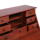 Houten secretaire in vintage stijl met massief mahoniehout en open vakken - Bureaus