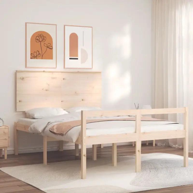 Houten seniorenbed met massief grenenhout voor een goede nachtrust - Naturel / 140 x 200 cm - Bedden & bedframes
