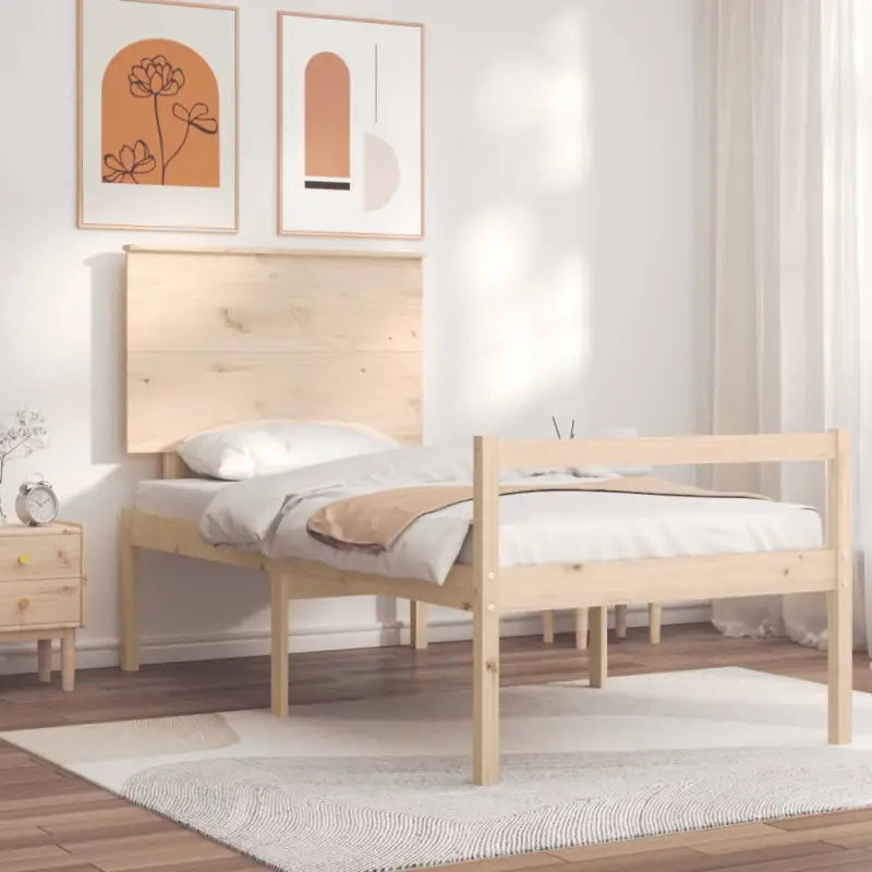 Houten seniorenbed met massief grenenhout voor een goede nachtrust - Naturel / 90 x 200 cm - Bedden & bedframes