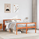 Houten seniorenbed van massief grenenhout voor een goede nachtrust - Wasbruin / 150 x 200 cm - Bedden & bedframes