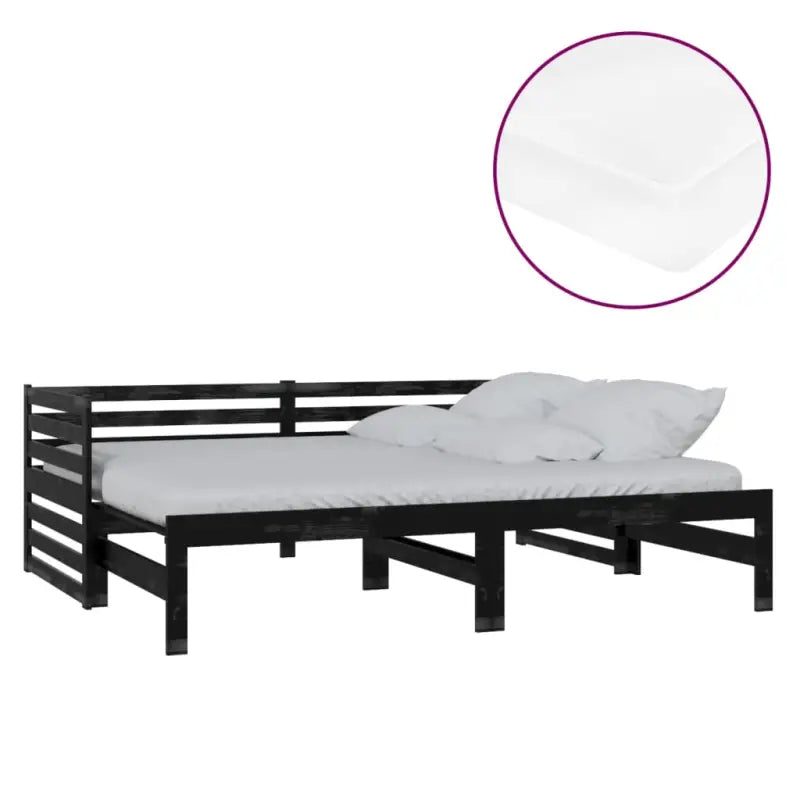 Houten slaapbank van massief grenenhout met comfortabele zit- en slaafunctie - Bedden & bedframes