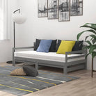 Houten slaapbank van massief grenenhout met comfortabele zithoek - Grijs - Bedden & bedframes