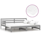 Houten slaapbank van massief grenenhout met comfortabele zithoek - Grijs - Bedden & bedframes