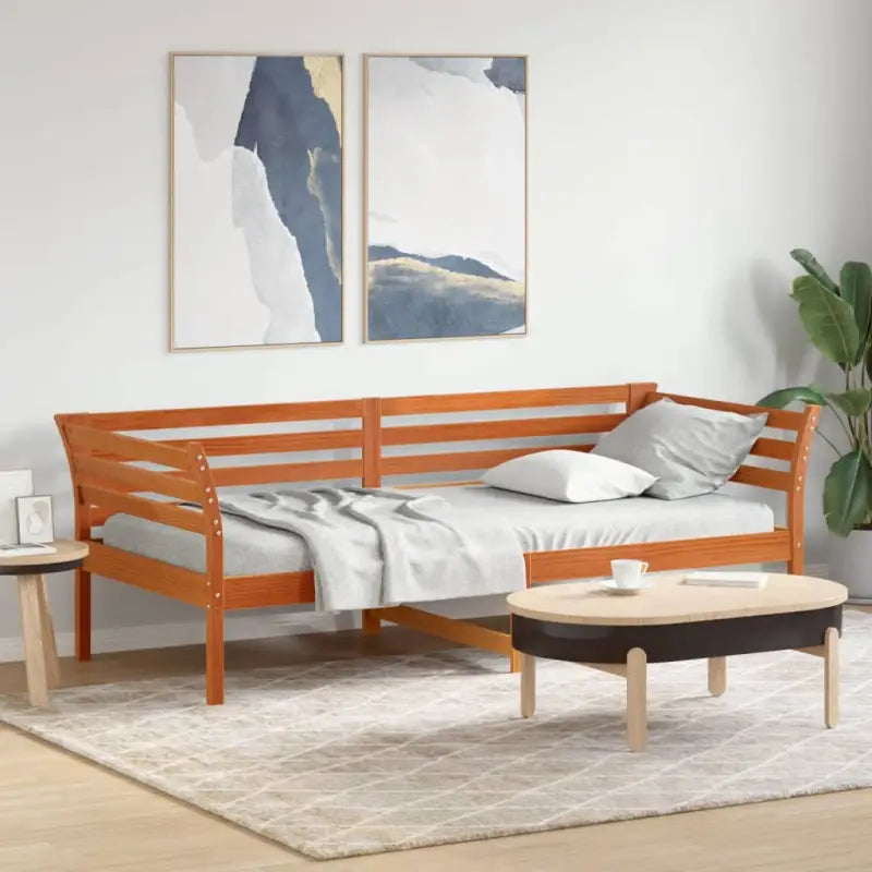 Houten slaapbank van massief grenenhout met multiplex lattenbodem - Bedden & bedframes