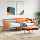 Houten slaapbank van massief grenenhout met multiplex lattenbodem - Bruin / 90 x 190 cm - Bedden & bedframes