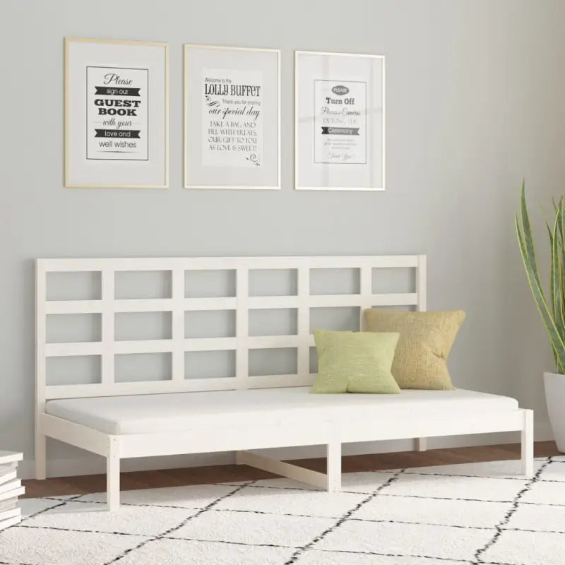 Houten slaapbank van massief grenenhout met tijdloos design - Wit / 80 x 200 cm - Bedden & bedframes