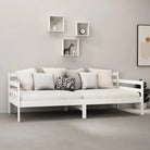 Houten slaapbank van massief grenenhout met zit- en logeergelegenheid - Wit - Bedden & bedframes