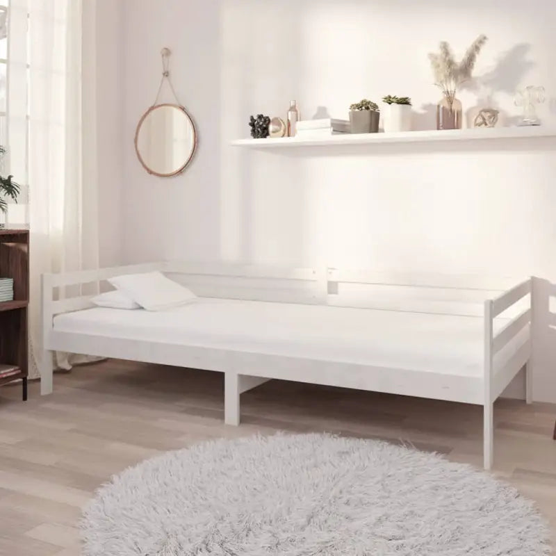 Houten slaapbank van massief grenenhout voor comfortabel logeerplezier - Wit - Bedden & bedframes