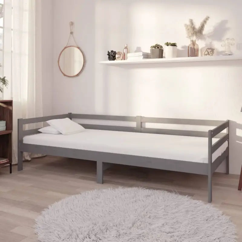 Houten slaapbank van massief grenenhout voor logees en lounge - Grijs - Bedden & bedframes