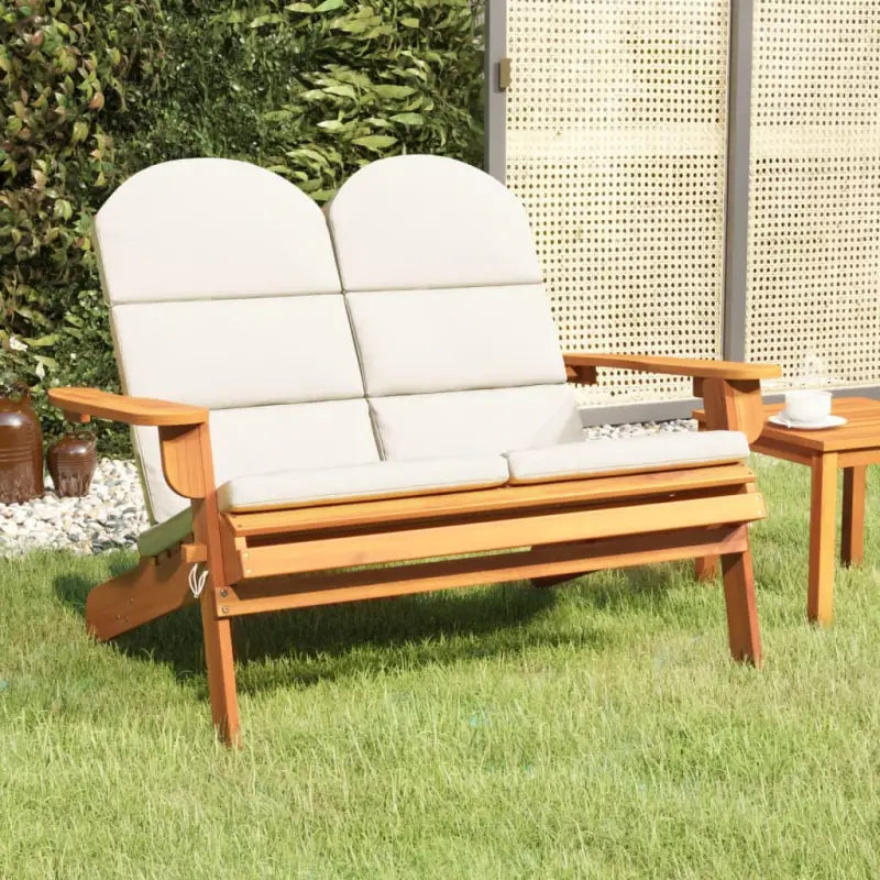 Houten tuinbank in Adirondack stijl van massief acaciahout - Crèmewit / 1 / Ja - Tuinbanken