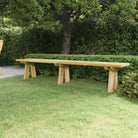 Houten tuinbank van geïmpregneerd massief grenenhout voor buitengebruik - 220 x 38 x 45 cm / 1 - Tuinbanken