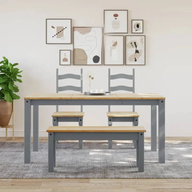 Houten tuinbank van massief grenenhout voor keuken en eetkamer - Grijs - Keuken- & eettafelbanken