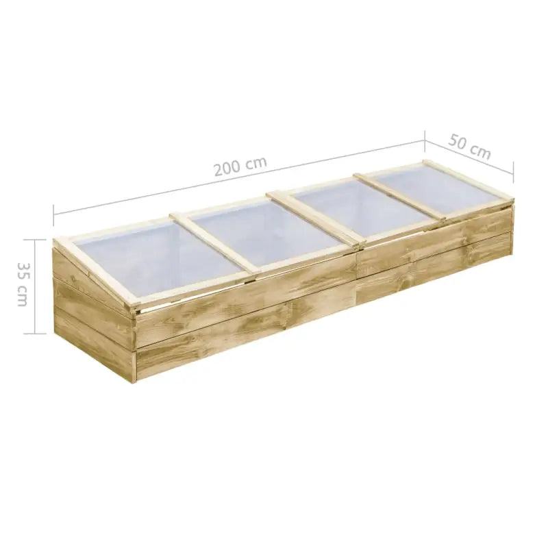 Houten Tuinkas voor Bloemen en Planten Bedden - 200 x 50 x 35 cm / 1 - Tuinkassen