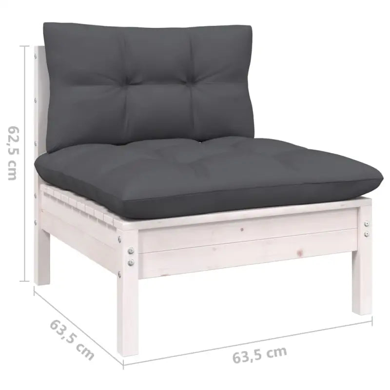 Houten tuinmeubelset met massief grenenhout en comfortabele kussens - Tuinsets