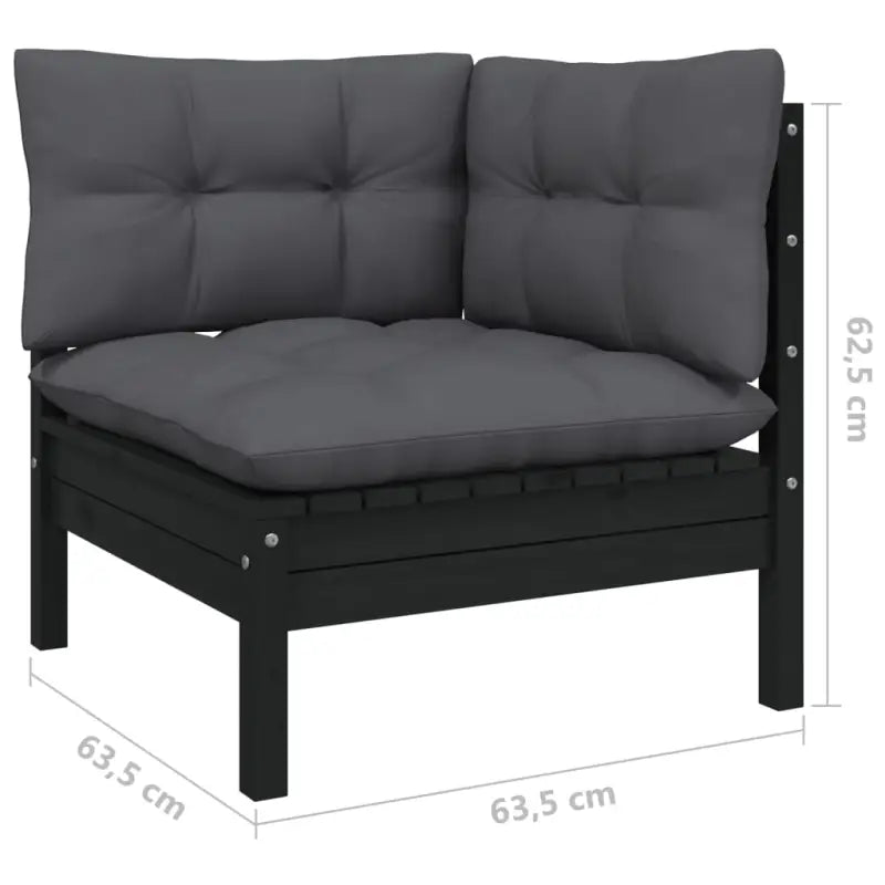 Houten tuinmeubelset met massief grenenhout en comfortabele rug- en zijkussens - Tuinsets