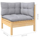 Houten tuinmeubelset met massief grenenhout en comfortabele rug en zijkussen - Tuinsets