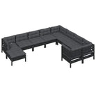 Houten tuinmeubelset met massief grenenhout en comfortabele rug- en zijkussens - Tuinsets