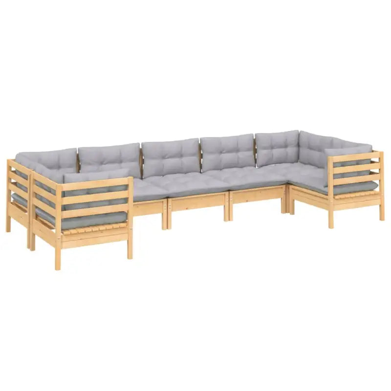 Houten tuinmeubelset van massief grenenhout met comfortabele rug en zijkussen - Tuinsets