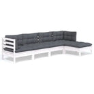 Houten tuinmeubelset van massief grenenhout met comfortabele rug- en zijkussen - Tuinsets
