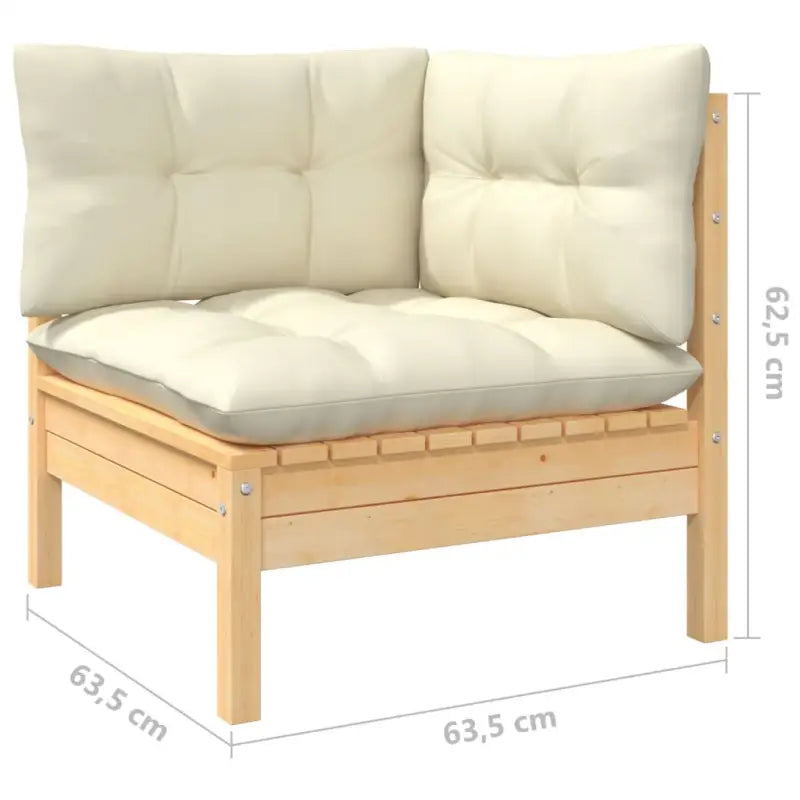 Houten tuinmeubelset van massief grenenhout met comfortabele rug- en zijkussens - Tuinsets