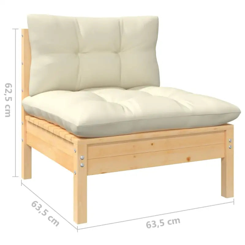 Houten tuinmeubelset van massief grenenhout met comfortabele rug- en zijkussens - Tuinsets