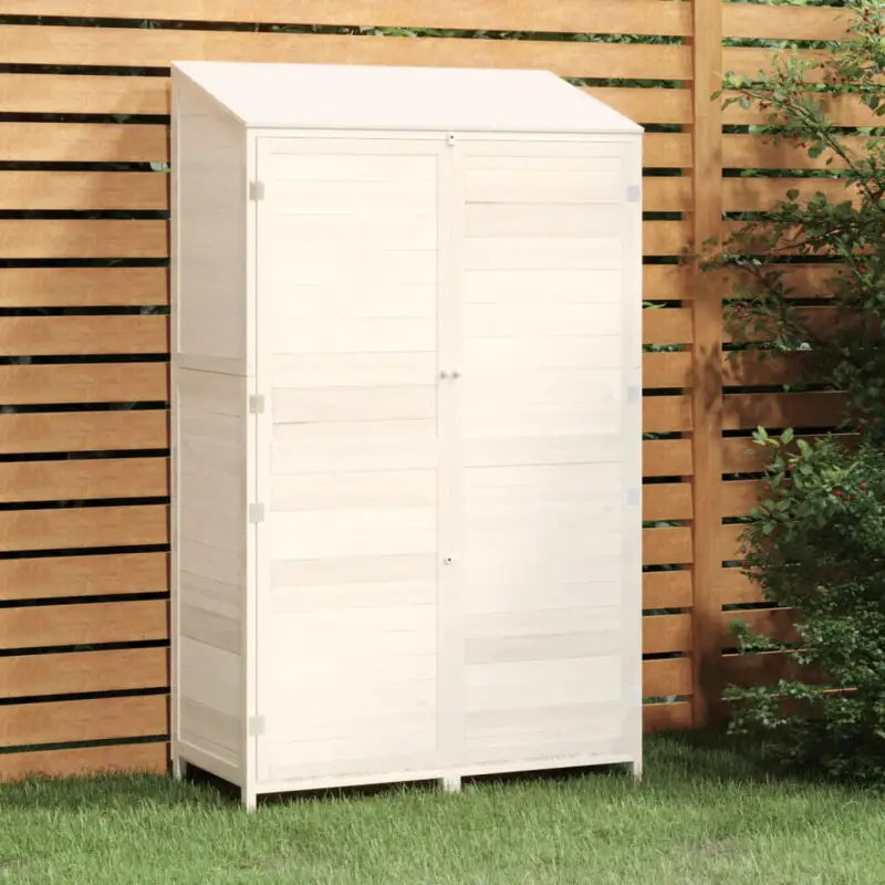 Houten Tuinschuur van Massief Vurenhout voor Buitenruimte - Wit / 102 x 52 x 174.5 cm / 1 - Tuinhuizen