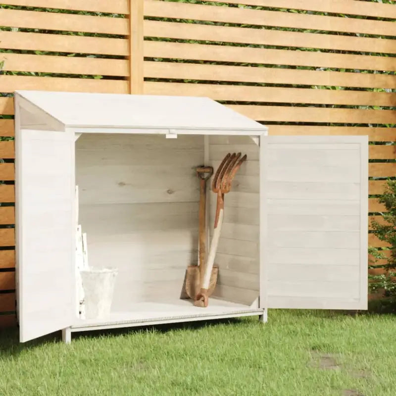 Houten Tuinschuur van Massief Vurenhout voor Buitenruimte - Wit / 102 x 52 x 112 cm / 1 - Tuinhuizen