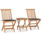 Houten tuinset met fijn geschuurd teakhout en afmetingen voor tafel en stoel - Antraciet - Tuinsets