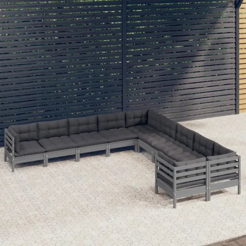 Houten tuinset van massief grenenhout met comfortabele rug- en zijkussens - Tuinsets