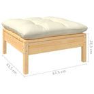 Houten tuinset van massief grenenhout met voetenbank en comfort rugkussens - Tuinsets