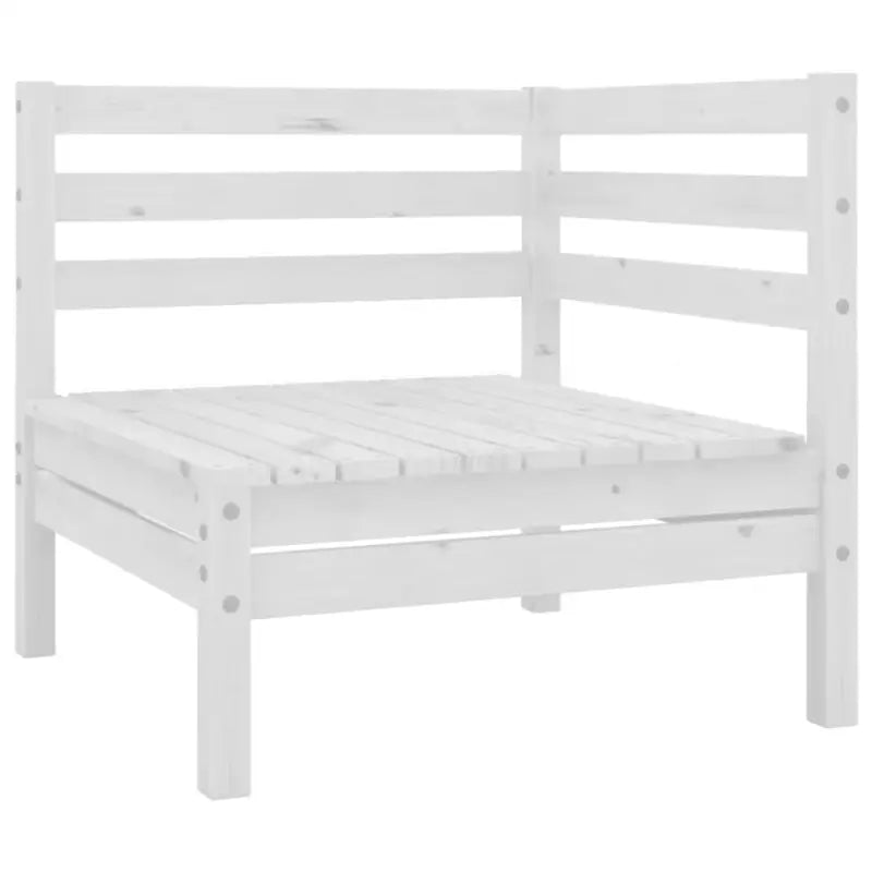 Houten tuinset van massief grenenhout met voetenbank en tafel - Wit - Tuinsets