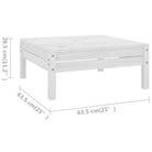 Houten Tuinset van Massief Grenenhout met Voetenbank Tafel - Wit - Tuinsets
